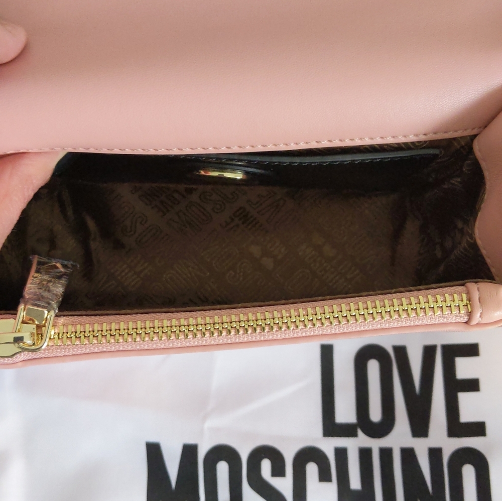 NWT Love Moschino Pink Chevron Quilted Bag - Picture 11 of 12